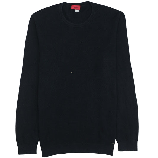 Hugo Boss Mens Black 2XL Cotton Crew Neck Knit Jumper