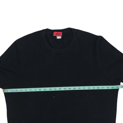 Hugo Boss Mens Black 2XL Cotton Crew Neck Knit Jumper
