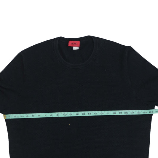 Hugo Boss Mens Black 2XL Cotton Crew Neck Knit Jumper