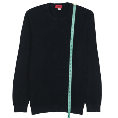 Hugo Boss Mens Black 2XL Cotton Crew Neck Knit Jumper