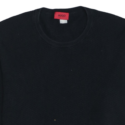 Hugo Boss Mens Black 2XL Cotton Crew Neck Knit Jumper