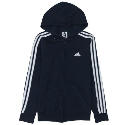 Adidas Womens Navy Full Zip Hoodie Size S 8-10 Hooded Sweatshirt