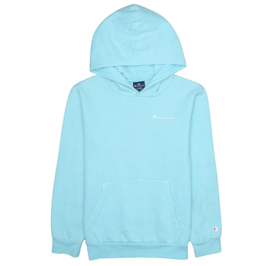 Champion Girls Blue Pullover Hoodie 11-12 Years Logo Fleece Sweatshirt