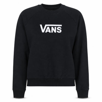 Vans Womens Black Crew Neck Sweatshirt Size S Logo Cotton Pullover