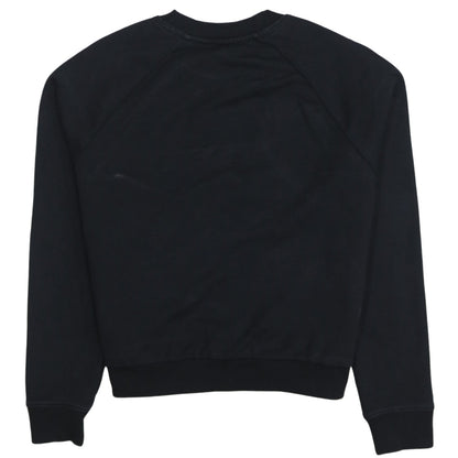Vans Womens Black Crew Neck Sweatshirt Size S Logo Cotton Pullover