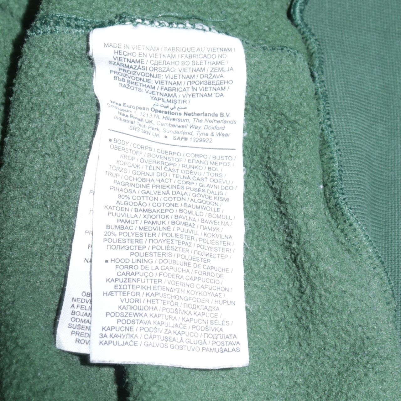 Nike Men's Green XL Pullover Hoodie NBA Sports Sweatshirt