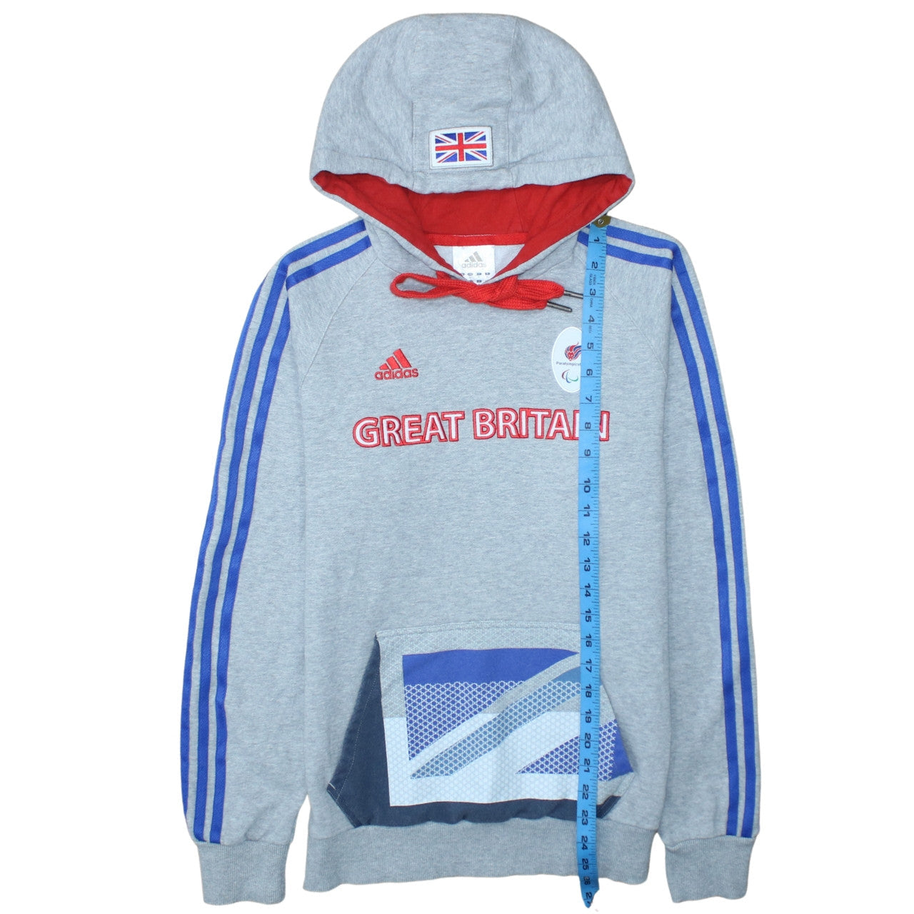 Adidas Men's Grey Great Britain Pullover Hoodie XS Sports Fleece