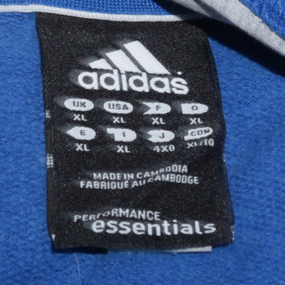 Adidas Men's Blue XL Pullover Hoodie Sports Fleece Sweatshirt