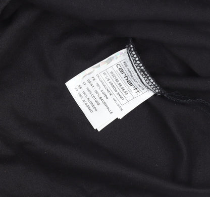 Carhartt Men Black L Long Sleeve Cotton Button-Up Workwear Shirt