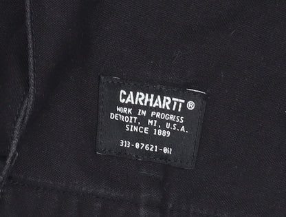 Carhartt Men Black L Long Sleeve Cotton Button-Up Workwear Shirt