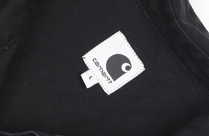 Carhartt Men Black L Long Sleeve Cotton Button-Up Workwear Shirt