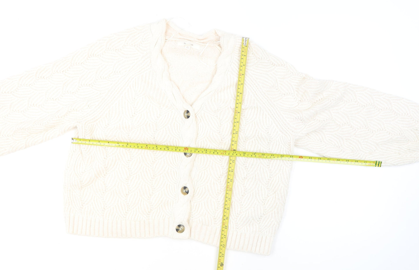 Marks and Spencer Per Una Women’s Ivory Cable-Knit Button Cardigan Size 20