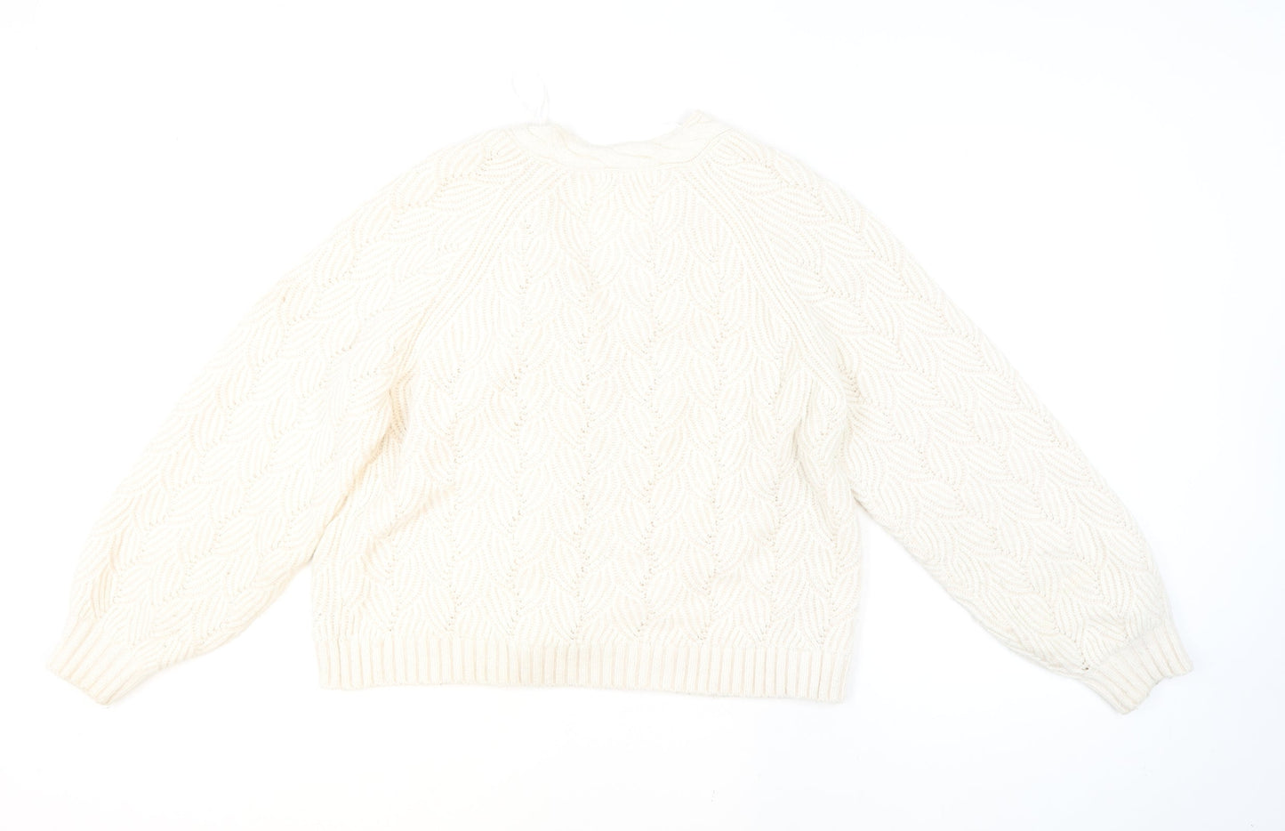 Marks and Spencer Per Una Women’s Ivory Cable-Knit Button Cardigan Size 20