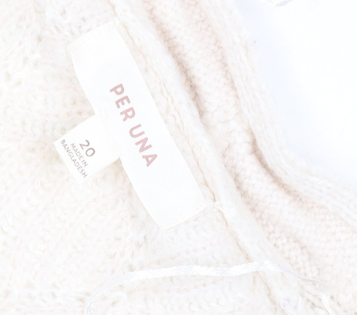 Marks and Spencer Per Una Women’s Ivory Cable-Knit Button Cardigan Size 20