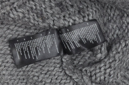 H&M Women’s Grey Chunky Cable Roll Neck Jumper Size 12