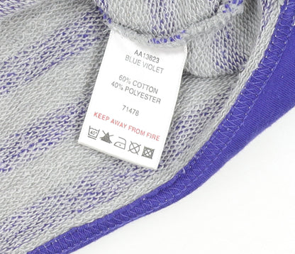 Cotton Traders Women’s Blue Stripe Cotton Blend Pullover Jumper Size 14