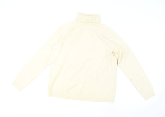 Marks and Spencer Women Beige Roll Neck Knit Jumper M