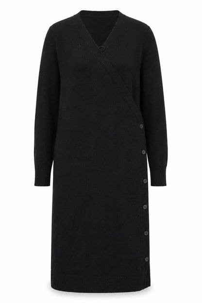 Tahari Women's Black Knit Long Button Coatigan Size XL