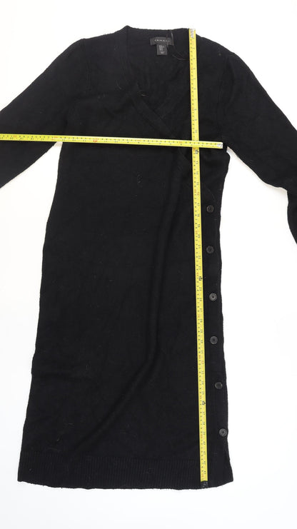 Tahari Women's Black Knit Long Button Coatigan Size XL