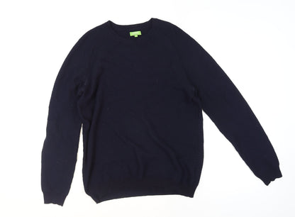 Feraud Men's Blue Knit Crew Neck Pullover Jumper Size M