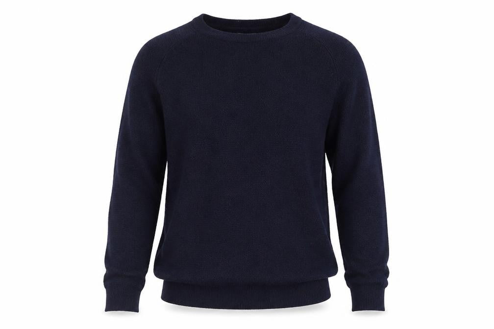 Feraud Men's Blue Knit Crew Neck Pullover Jumper Size M
