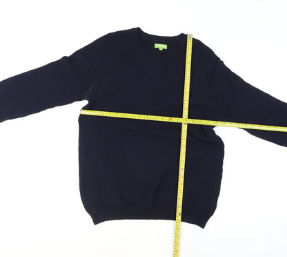 Feraud Men's Blue Knit Crew Neck Pullover Jumper Size M