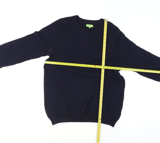 Feraud Men's Blue Knit Crew Neck Pullover Jumper Size M