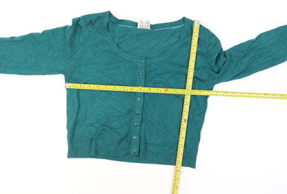 Kaliko Women's Green Button-Up Long Sleeve Knit Cardigan Size 10