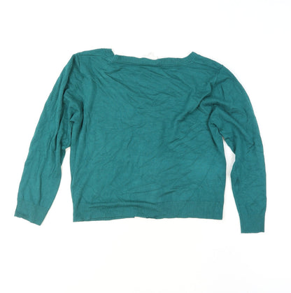 Kaliko Women's Green Button-Up Long Sleeve Knit Cardigan Size 10