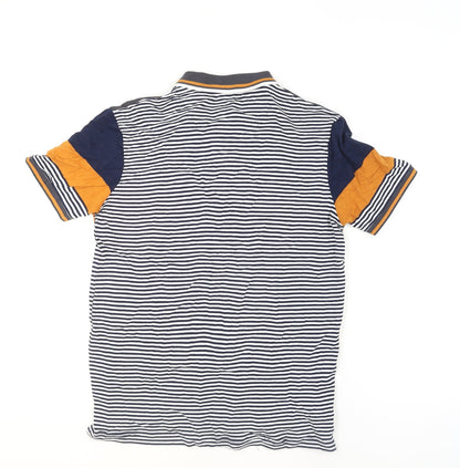 Royal Tag Men's Multicoloured Slim Fit Striped Polo Shirt M
