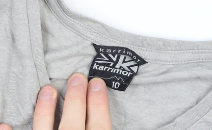 Karrimor Womens Grey V-Neck Short Sleeve T-Shirt Size 10