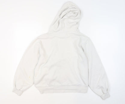 Adidas Women Beige Hooded Pullover Sweatshirt Size 12 Cotton Blend