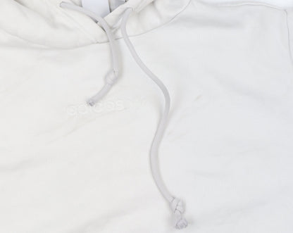 Adidas Women Beige Hooded Pullover Sweatshirt Size 12 Cotton Blend