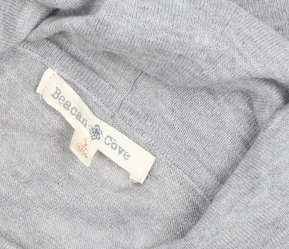 Beacon Cove Women Grey Cowl Neck Tunic Jumper Size 10 Long Sleeve Knit