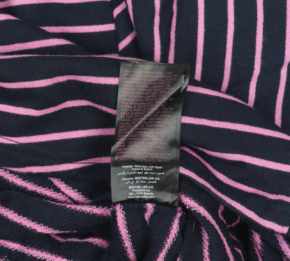 Vero Moda Women's Blue Pink Striped A-Line Knit Dress Size S