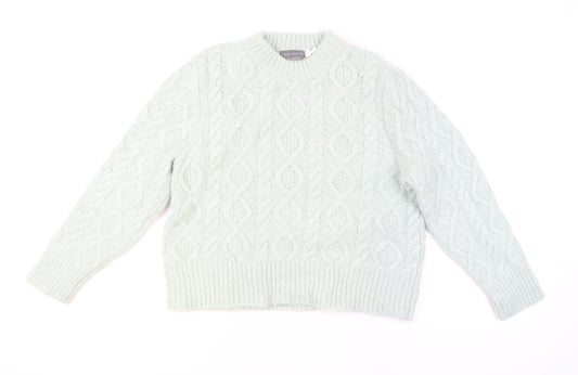 Mint Velvet Women's Ivory Cable-Knit Wool Alpaca Jumper M