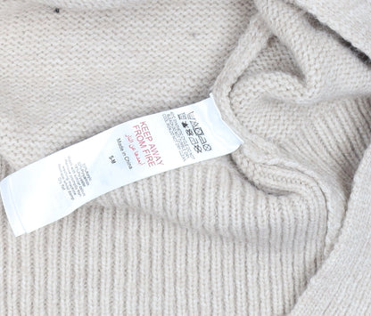 MISSPAP Women’s Beige Mock Neck Knit Pullover Jumper S