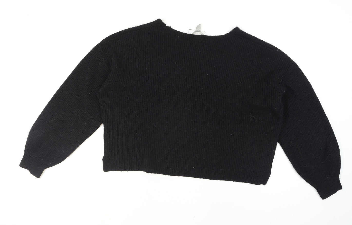 ASOS Women Black V-Neck Knit Pullover Jumper Size 10
