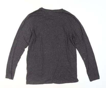 Jack & Jones Men’s Grey Long Sleeve Crew Neck Casual Top Size M