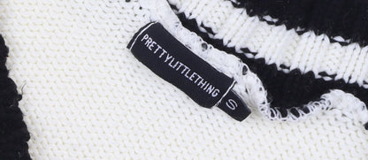 PrettyLittleThing Women Ivory V-Neck Knit Jumper Size S