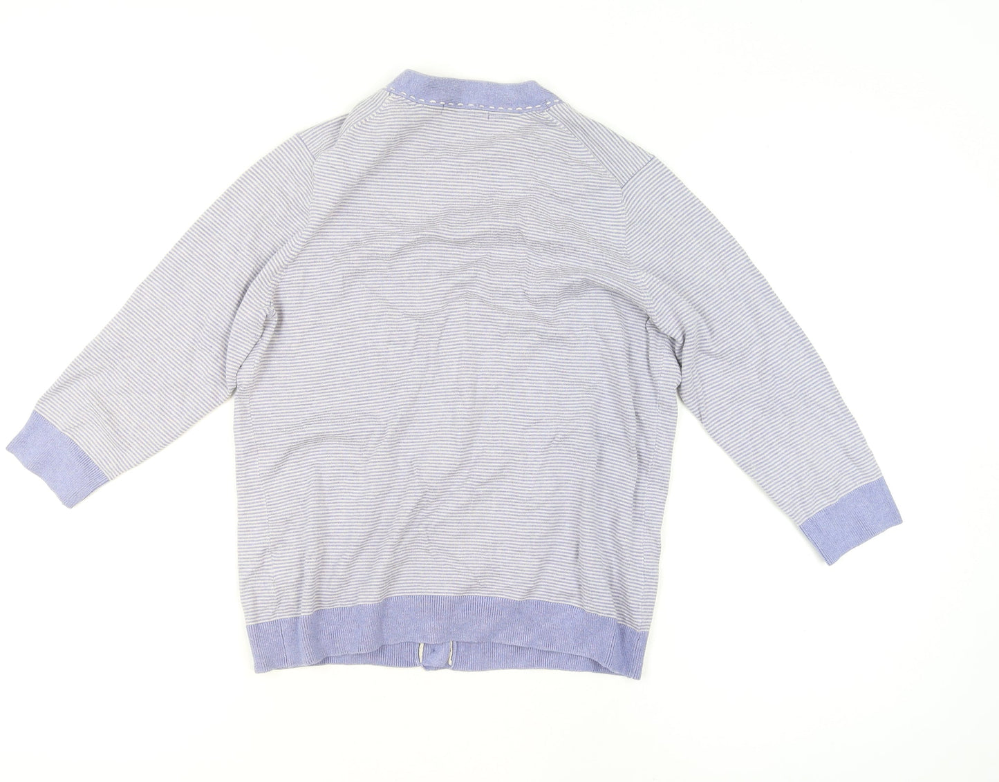Boden Women's Blue Striped V-Neck Cardigan Size 16