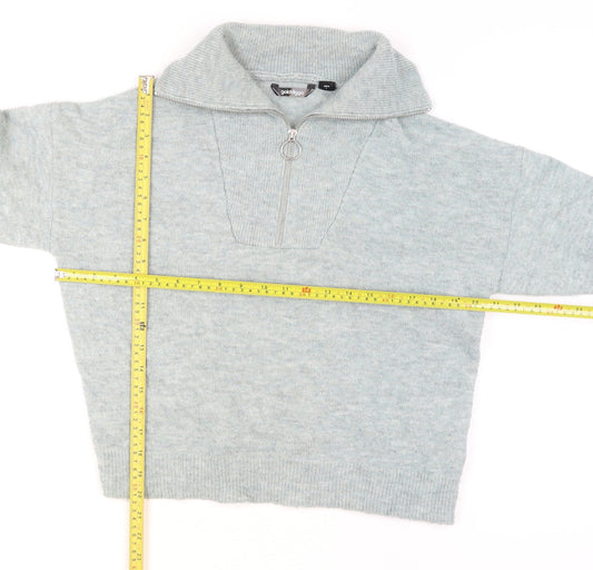Golddigga Women’s Grey 1/2 Zip High Neck Knit Jumper Size 12