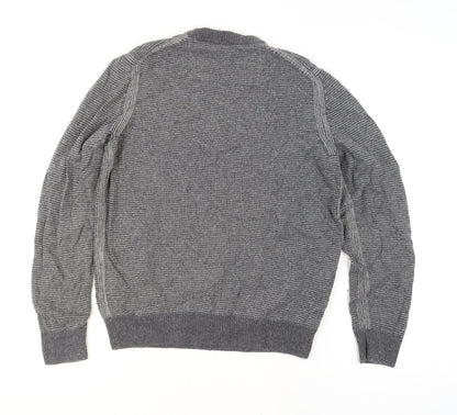 Hugo Boss Men's Grey Wool Crew Neck Pullover Jumper Size M