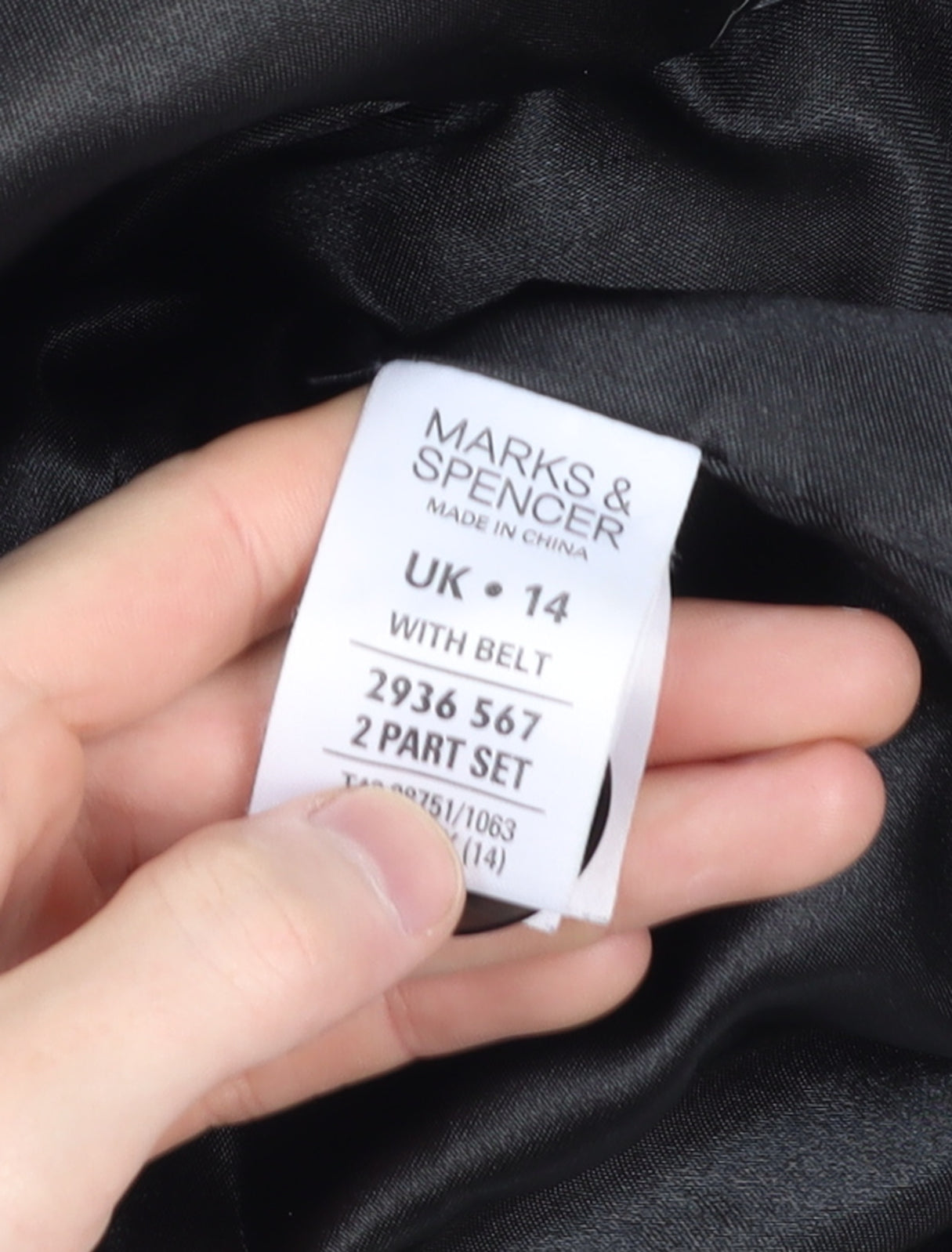 Marks and Spencer Women’s Grey Tweed Belted Pea Coat Size 14