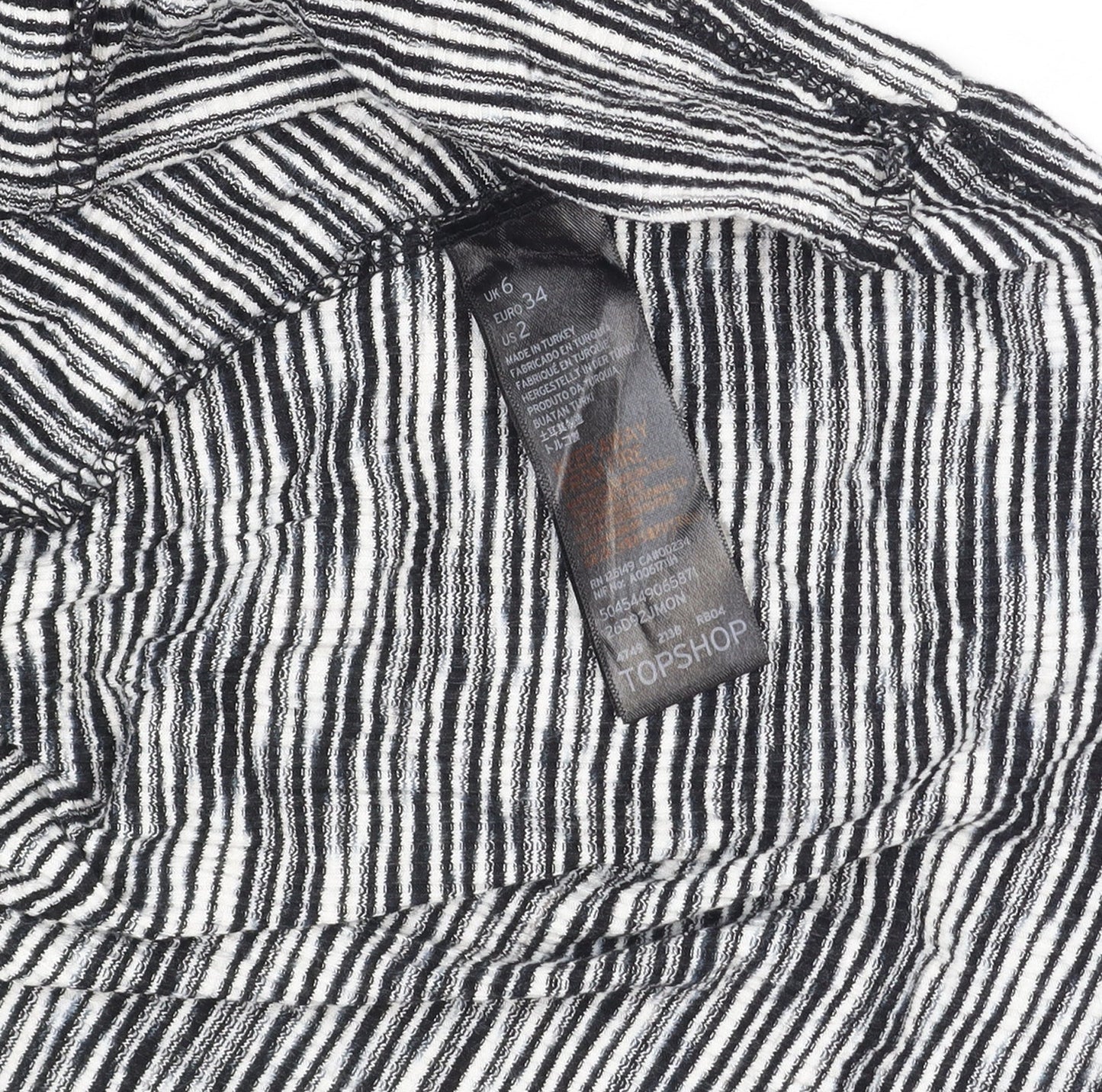 Topshop Petite Women’s Black Striped Fit & Flare Dress Size 6