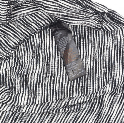 Topshop Petite Women’s Black Striped Fit & Flare Dress Size 6