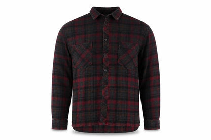 Menace Men's Red Black Check Flannel Button-Up Shirt M