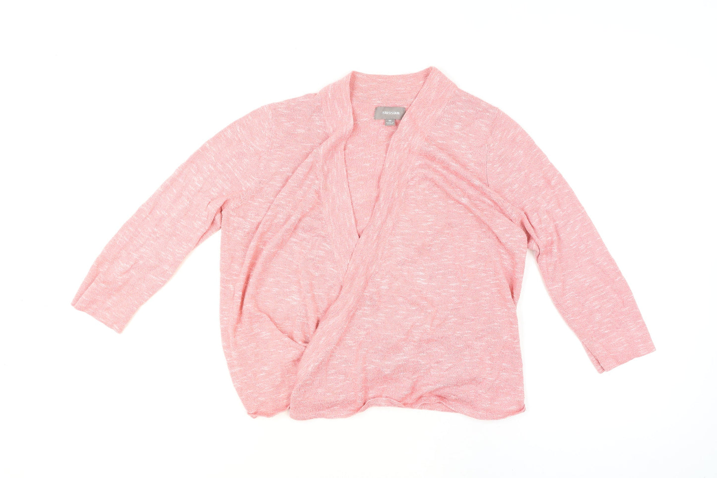 Sussan Women Pink Cardigan Medium Viscose Acrylic Knit Lightweight