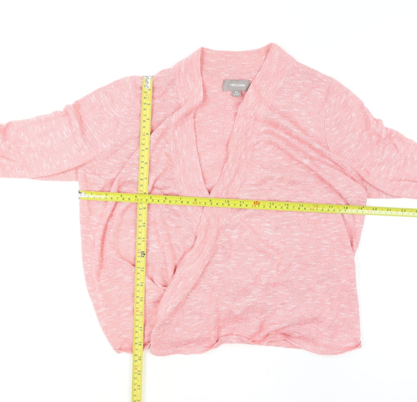 Sussan Women Pink Cardigan Medium Viscose Acrylic Knit Lightweight