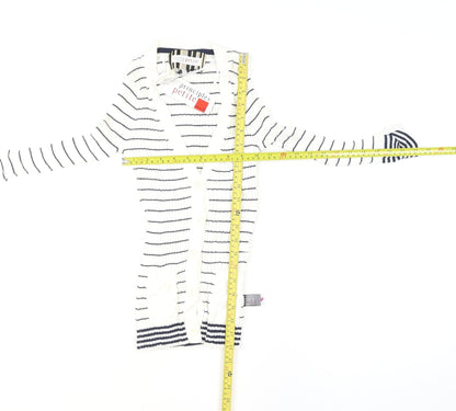 Principles Petite by Ben de Lisi Women's White Striped Knit Button-Up Cardigan Size 6